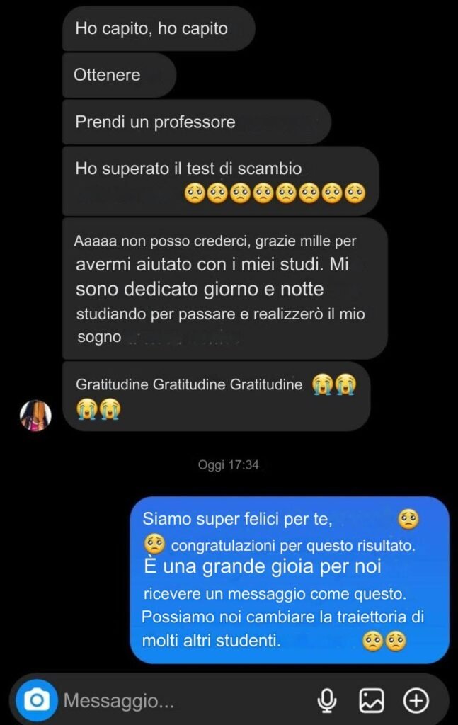 Testimonianza studente 1